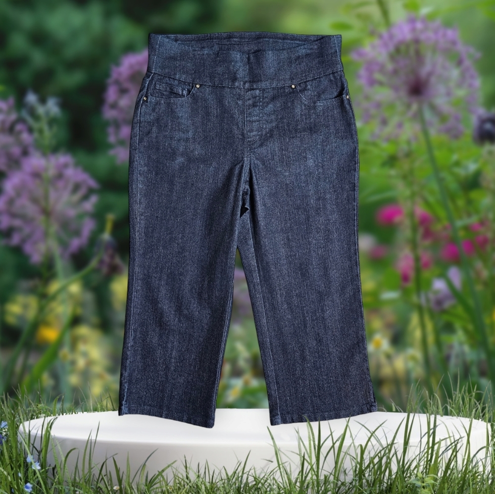 D & Co. Denim & Company Pull-on Med Rise Bermuda Size 4